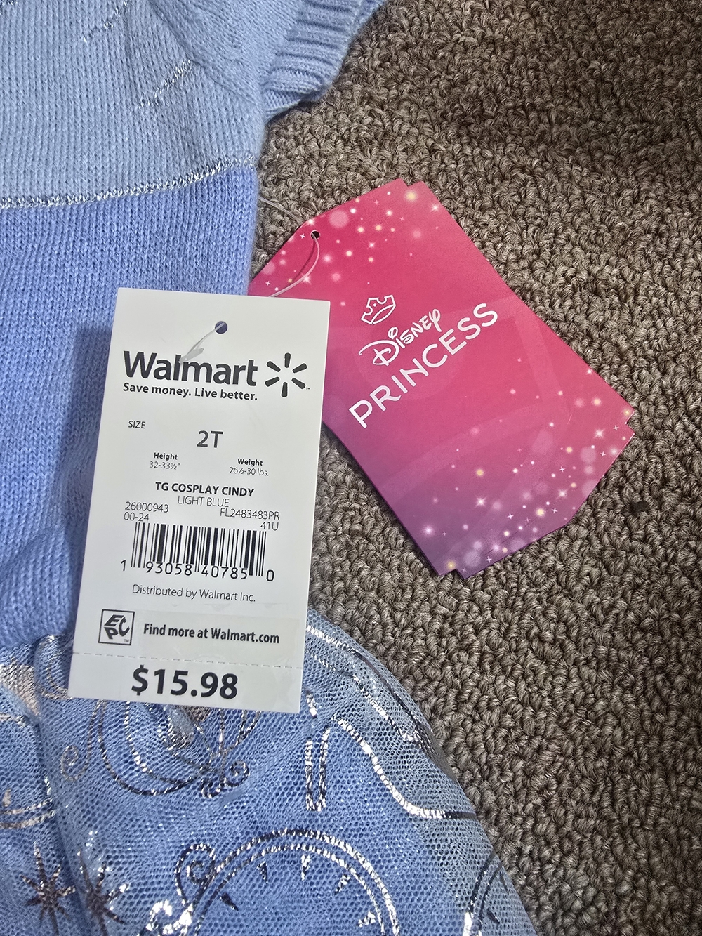 Disney Cinderella Blue Princess Dress-Up Costume - Picture 2 of 4